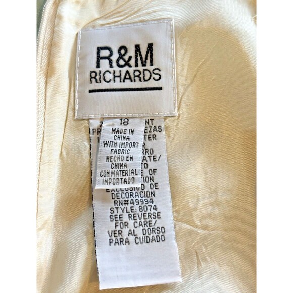 R&M Richards, Size 18, Cream, 2-Piece Dress with Jacket; Embroidered Bodice NEW! - Picture 13 of 15